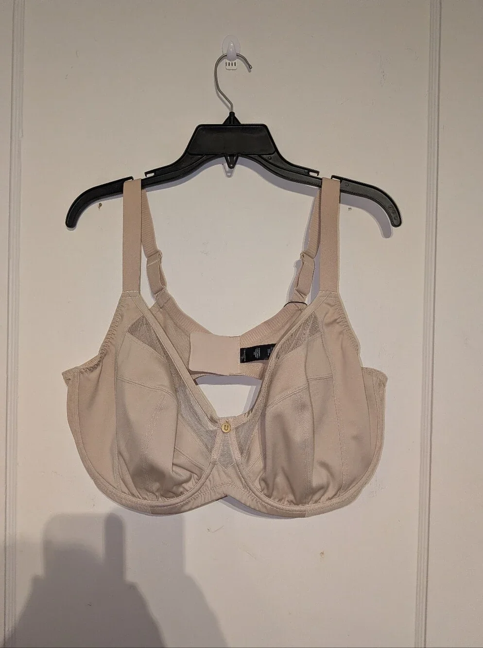 44G Unpadded Under Wire Bra In champagne. Full Coverage